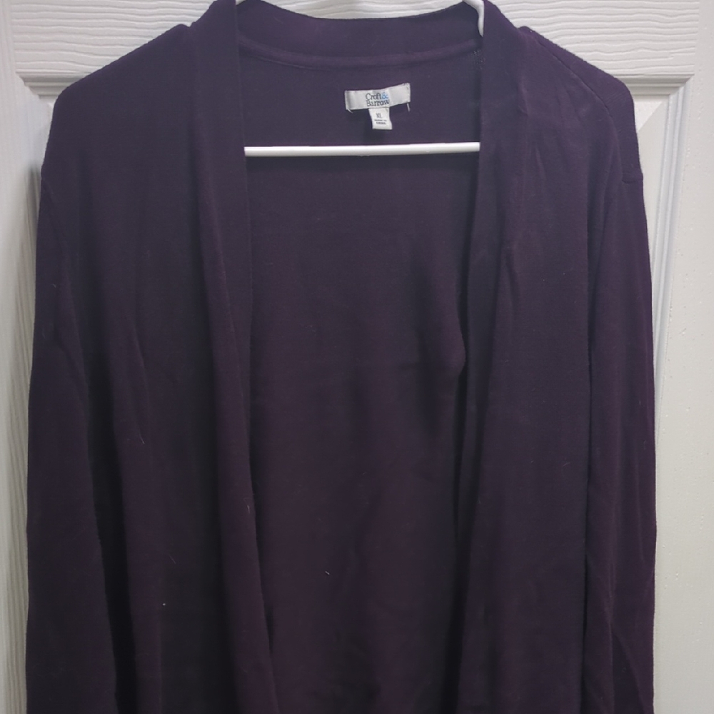 Dark Purple Open Cardigan